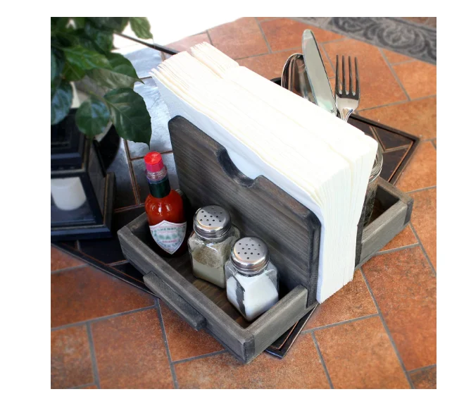 Authumberdale vintage Napkin holder with salt and pepper shaker case