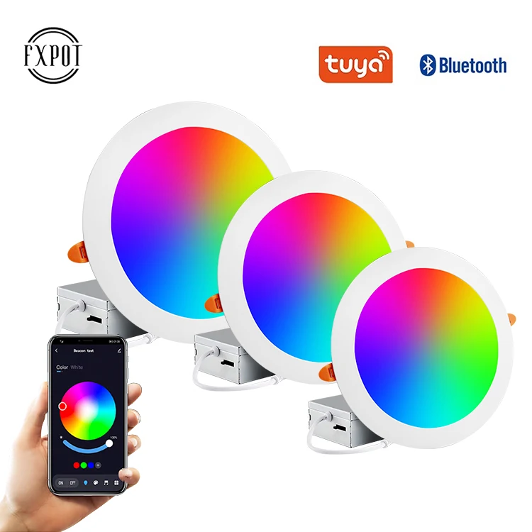 FXPOT Tuya BT потолочный встраиваемый 6 Вт 9 12 15 18 24 RGB умная Светодиодная панель