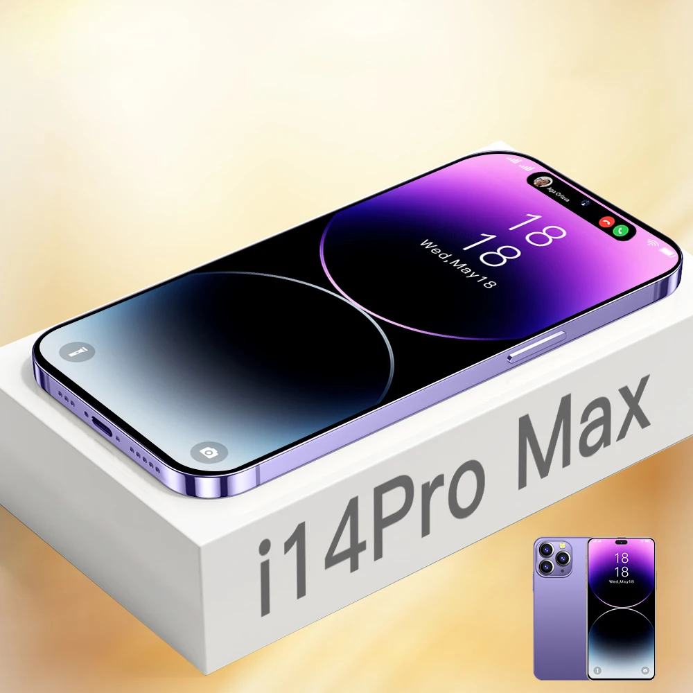 4g разблокировка распознавания лица I14 Pro Max 3 + 32GB 5mp + 8mp сотовый телефон Глобальная версия смартфон разблокированный мобильный телефон