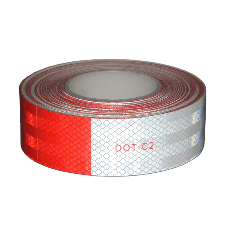 DOT-C2 Standard Certification Approved PC Red&White Reflective Tape for Truck Road Safety Caution Warning Sticker
