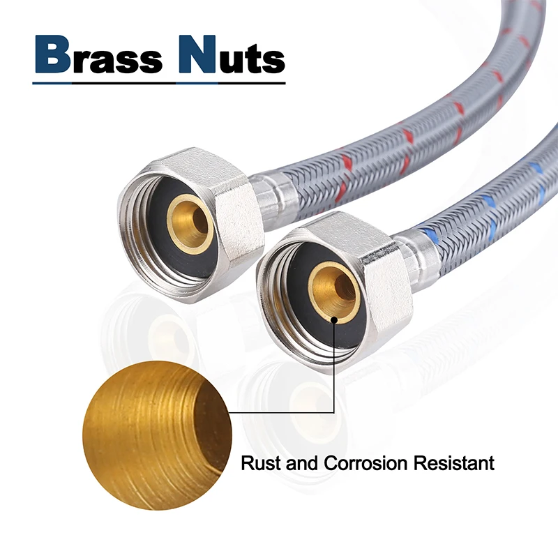 Линия смесителя шланг для соединения крана Плетеный Нейлоновый Шланг подачи воды 3/8 дюйма Comp x 1/2 2 шт. впускной водопроводного