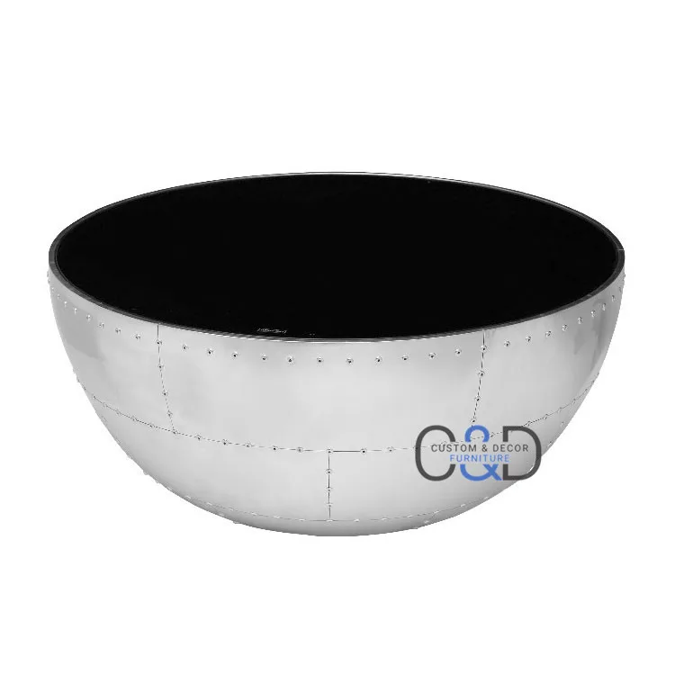 European style circular glass coffee tables