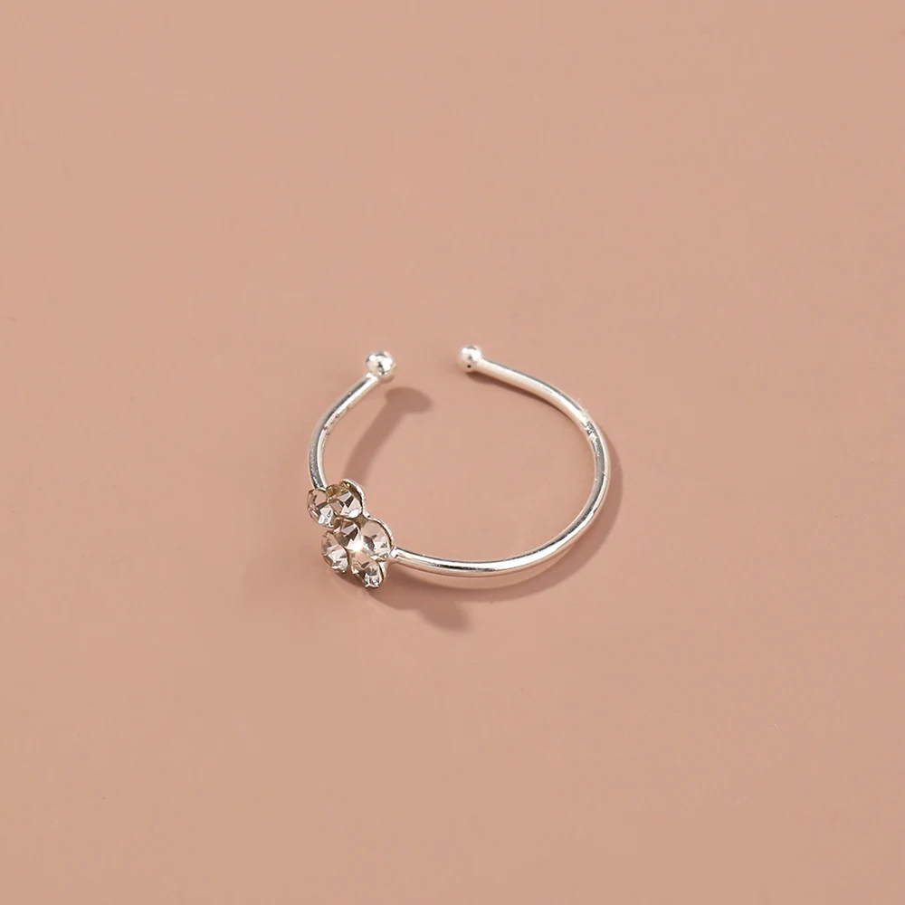 Hip hop Body piercing Copper Stud Horseshoe Rings Zircon C-shaped Nose ring Piercing Jewelry for Women