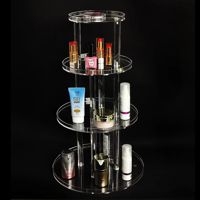 Countertop Led Light Wood Glass Luxury Nail Polish Makeup Cosmetic Cabinet Storage Organizer Displays Case Showcase Racks