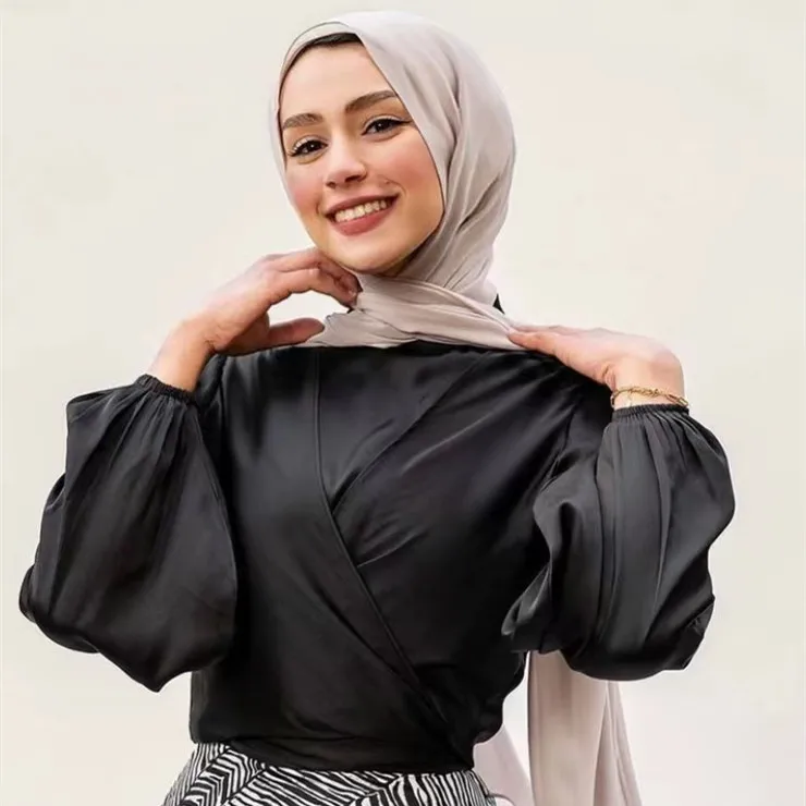 Factory wholesale Arab Dubai Muslim Plain chiffon scarf hijab women Malaysia head wrap scarf hijab