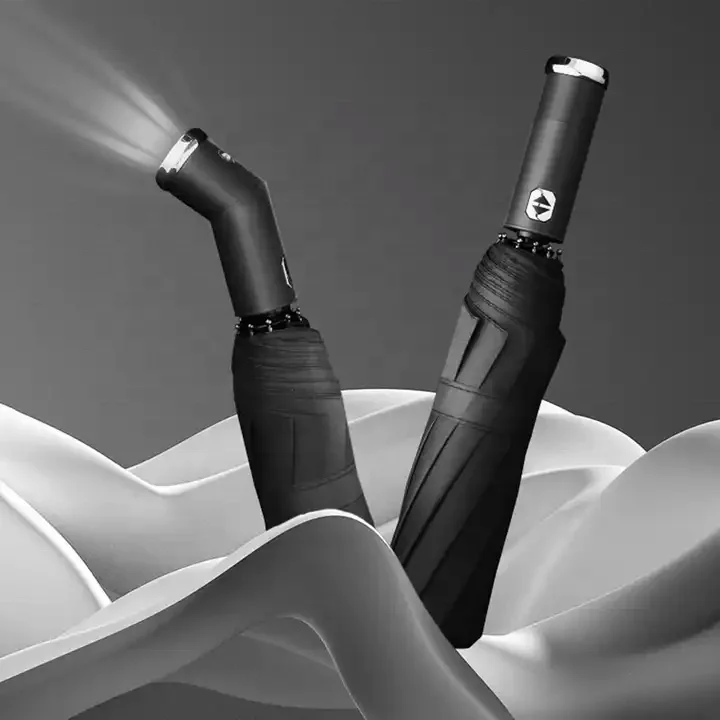 Fully automatic umbrella car reverse screen shade dual use with LED flashlight business