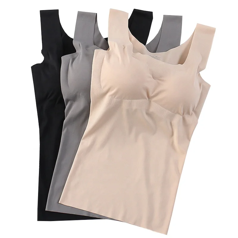 6501 женский цельный бесшовный топ из вискозы для йоги, невидимые майки без рукавов, топы для похудения, бюстгальтер для сна, жилет