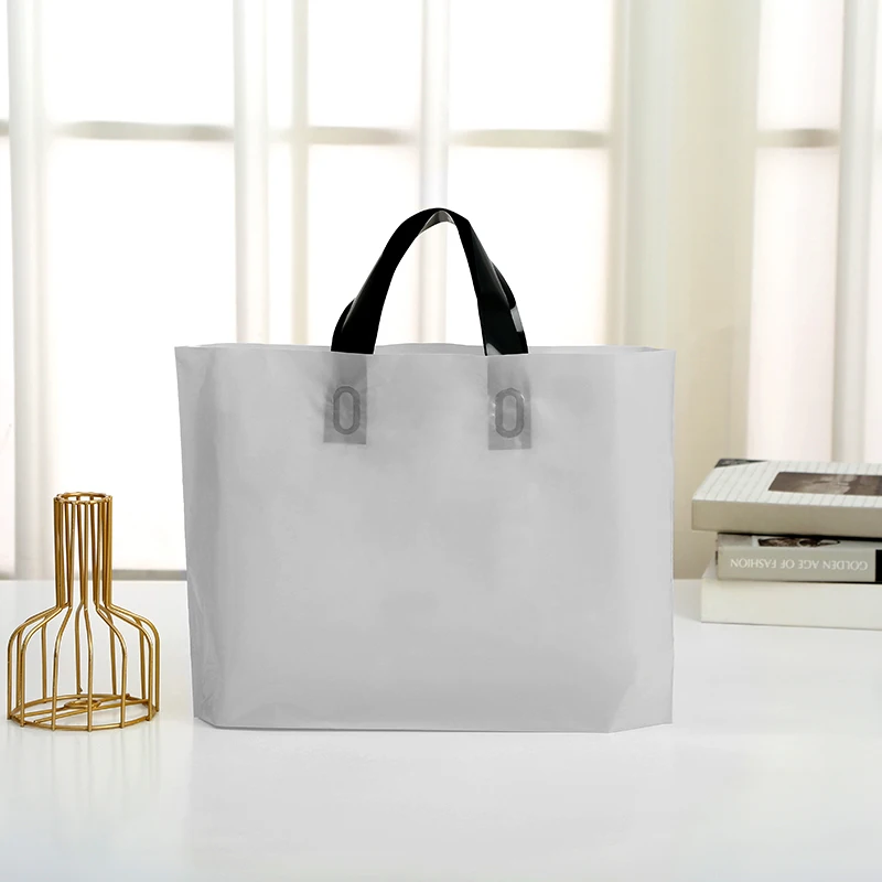 Manufacture Custom Shopping Plastic Gift Shop Carry Bag Ldpe Plastic Tote Bag Custom With Soft Loop Handle