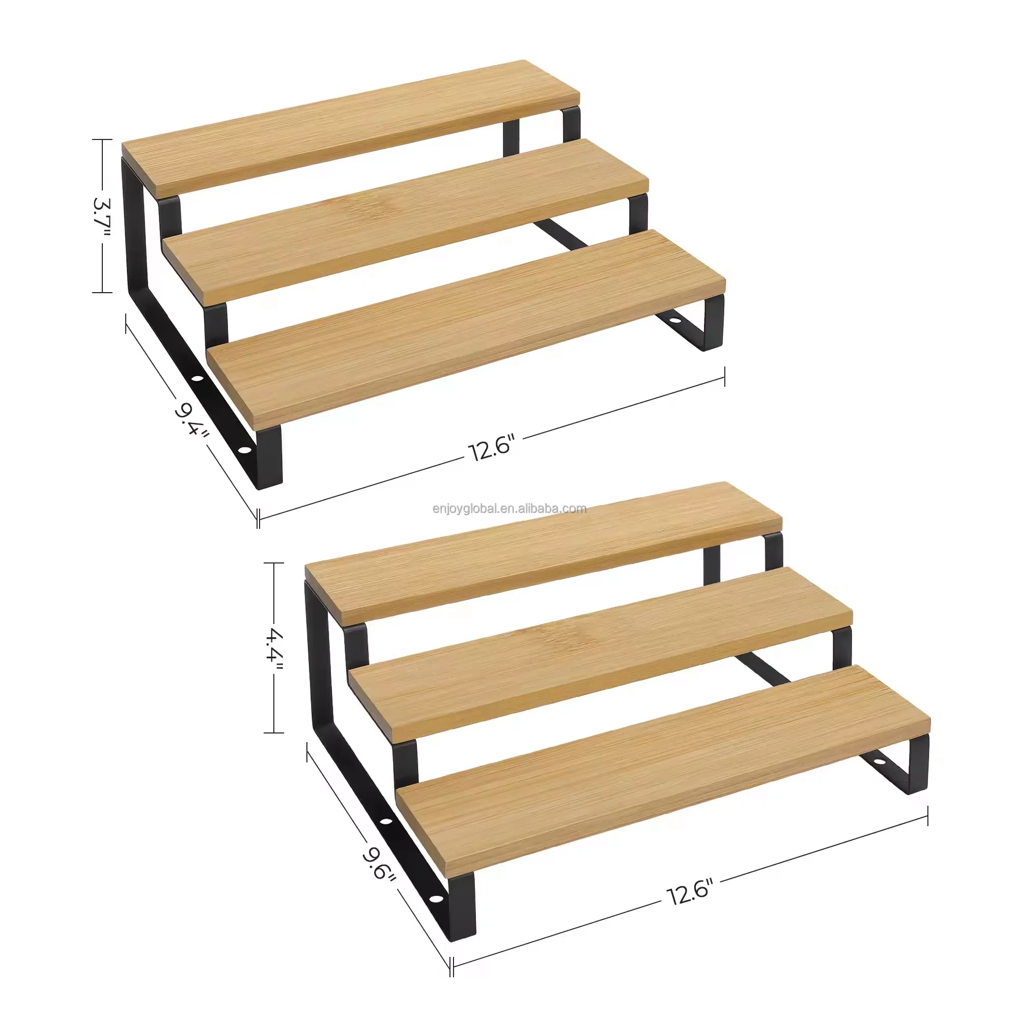 Hot Sales Wooden Racks Accessories Cabinet Bottle Jar Holder Expandable 3 Tier Layer Bamboo Spice Storage Organizer