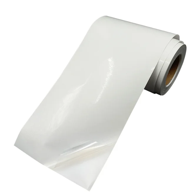 High temperature resistance 100% clear transparent PP PET  PVC adhesive label sticker paper PP self-adhesive paper film