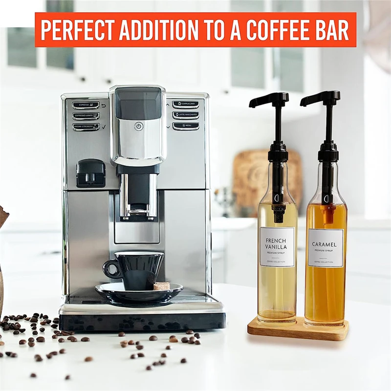 500Ml Glass Syrup Bottle Coffee Pump Dispenser Coffee Syrup Dispenser With Pumps