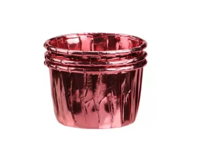 Factory direct sales Golden double sided aluminum cupcake cups Color rimmed cake cup  baking cup aluminized cupcakes