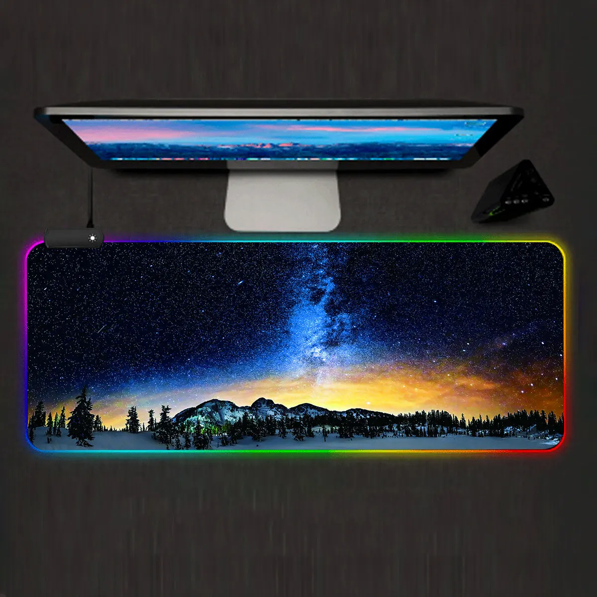 RGB Sublimation Desk Mat Mousepad Custom Logo Wireless Charging XL XXL RGB Gaming Keyboard Mouse Pad