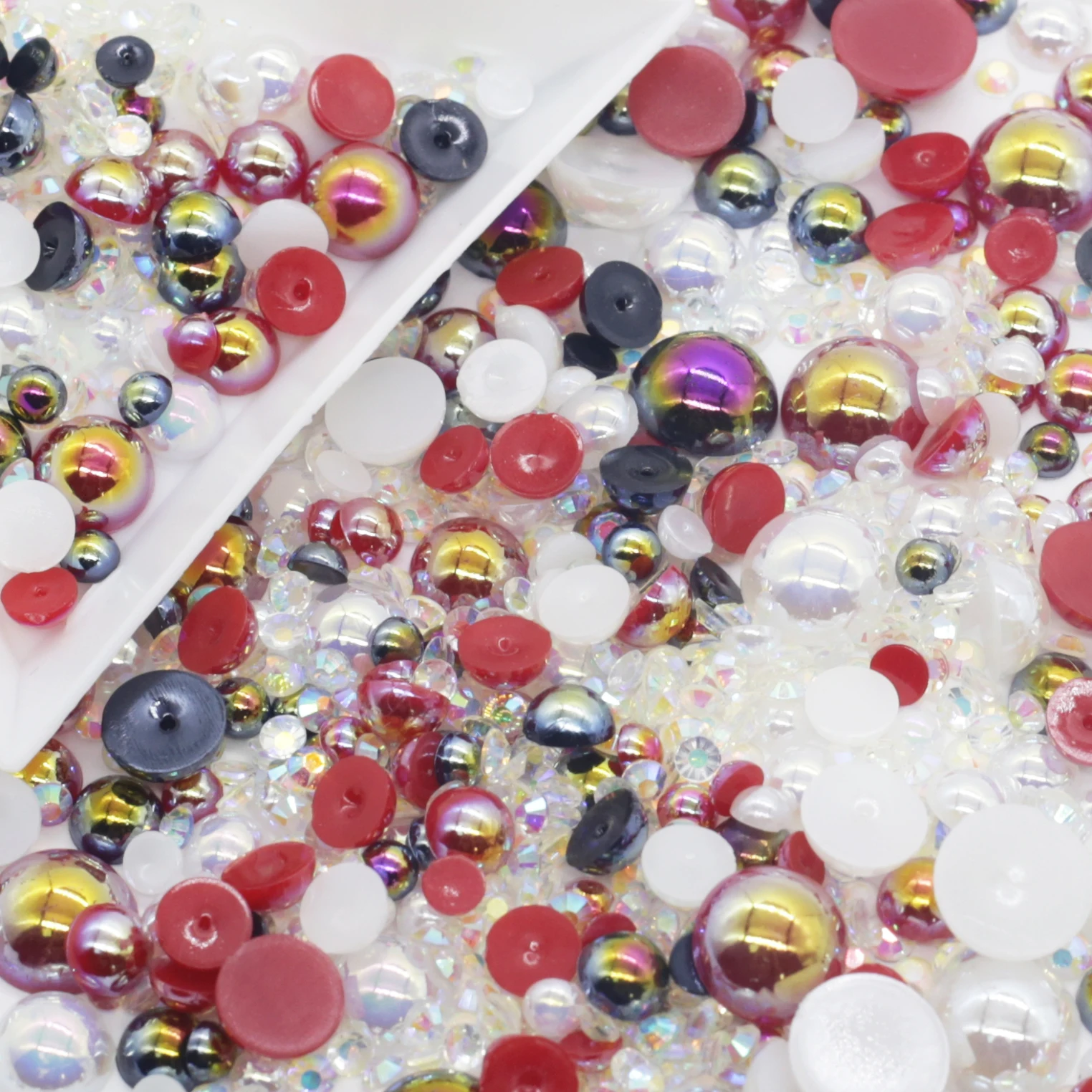 XULIN Glitter Non Hotfix Flatback Colorful Rhinestones Mix Pearl Beads For Handmade Art Decorations DIY Tumbler