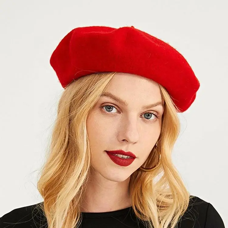 ODM Factory Wholesale Customized Boina Quality Cheap Price Solid Color Plain Barett Cap Autumn Warm Wool Beret Hat