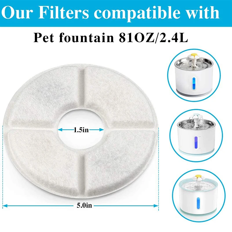 Pet Activated Charcoal Water Dispenser Filter Replacement Compatible Pet Dog Cat Drinker Activated Charcoal Cat Litter