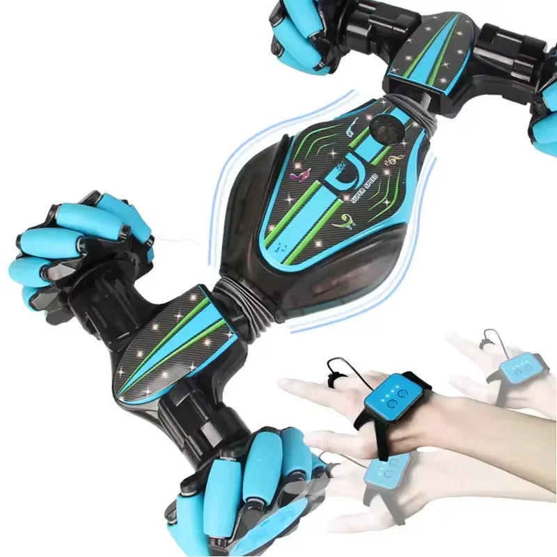 2.4Ghz Gesture Sensing Watch Remote Control  Four-Wheel Drive Stunt RC Car Lights Music Toys Kid
