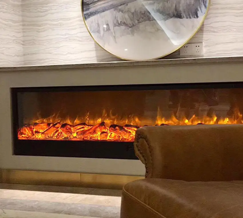 Утопленный настенный Электрический камин, 30/40/50/60/70 дюймов, современный пульт дистанционного управления