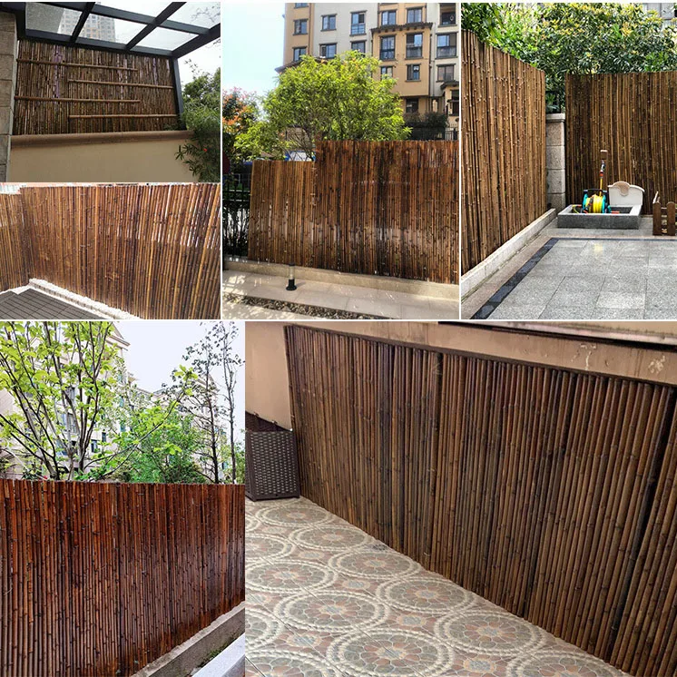 Indoor Decoration Partition Carbonized Bamboo Fence Courtyard Partition Villa Fence Enclosure