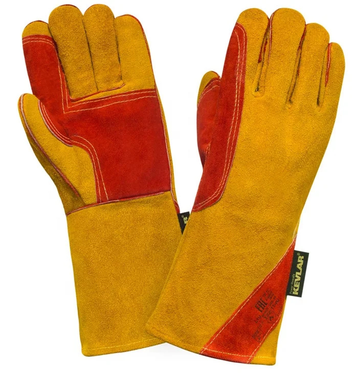 Cow Leather Welding Gloves Winter Welder Worker Safety Protection Three Finger Insulation Thermal Warm Fur Lined Split Cowhide