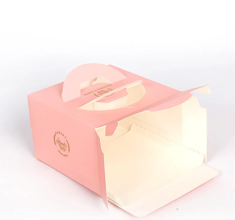 Cheap custom sweet box birthday cake box with handle