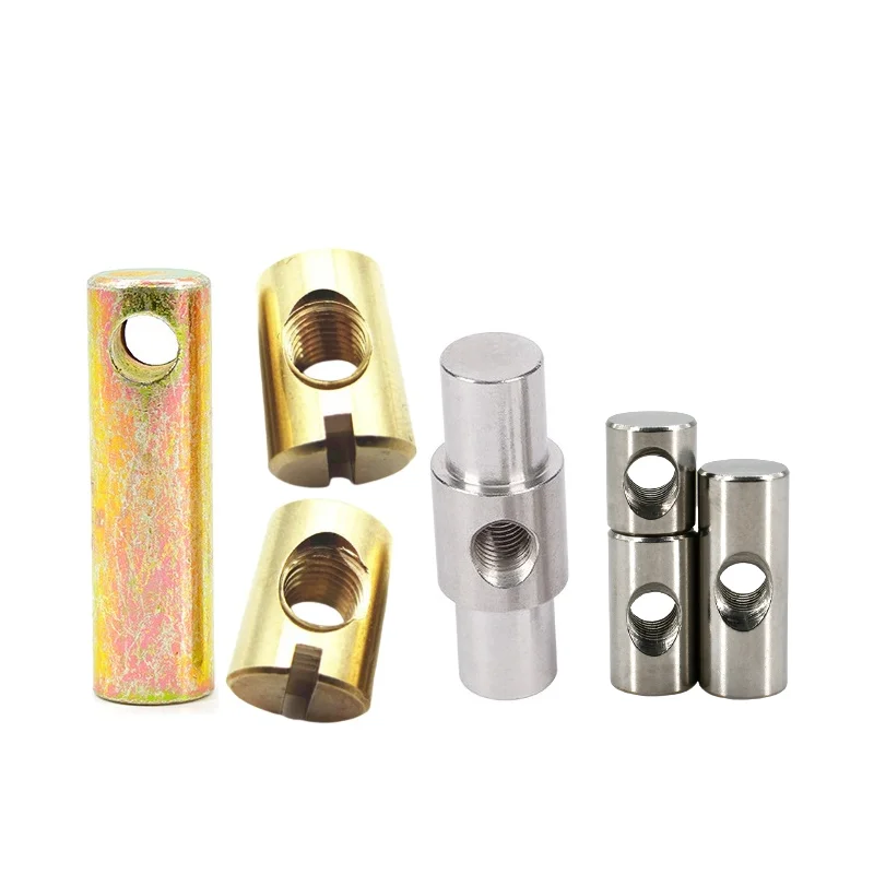good services Custom Stainless,  Steel M3 M4 M5 Slotted Hammer Nut Cross Head Barrel Nuts For Furniture With Hole Barrel Nuts/