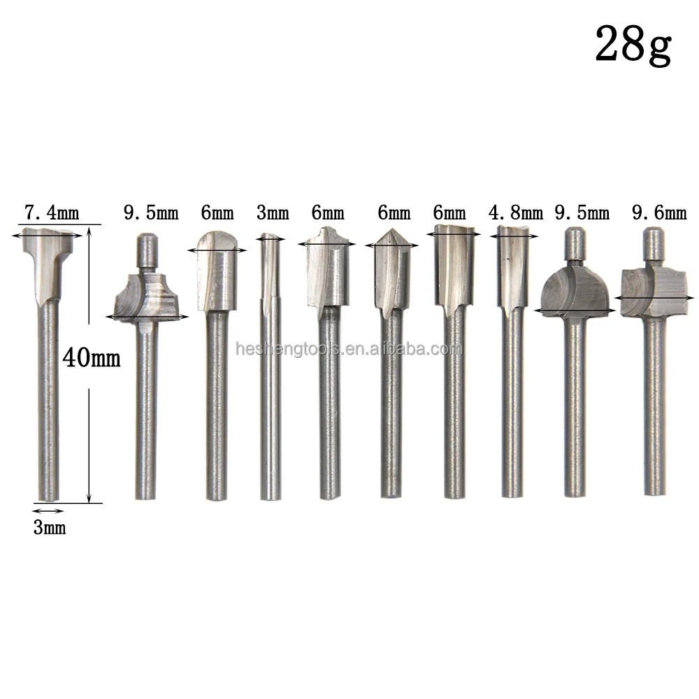 HSS 10pc 38mm Milling Cutter Router Bit Titanium-plated Plastic Boxed Gold Hhigh-speed Steel Woodworking Trimming Knife