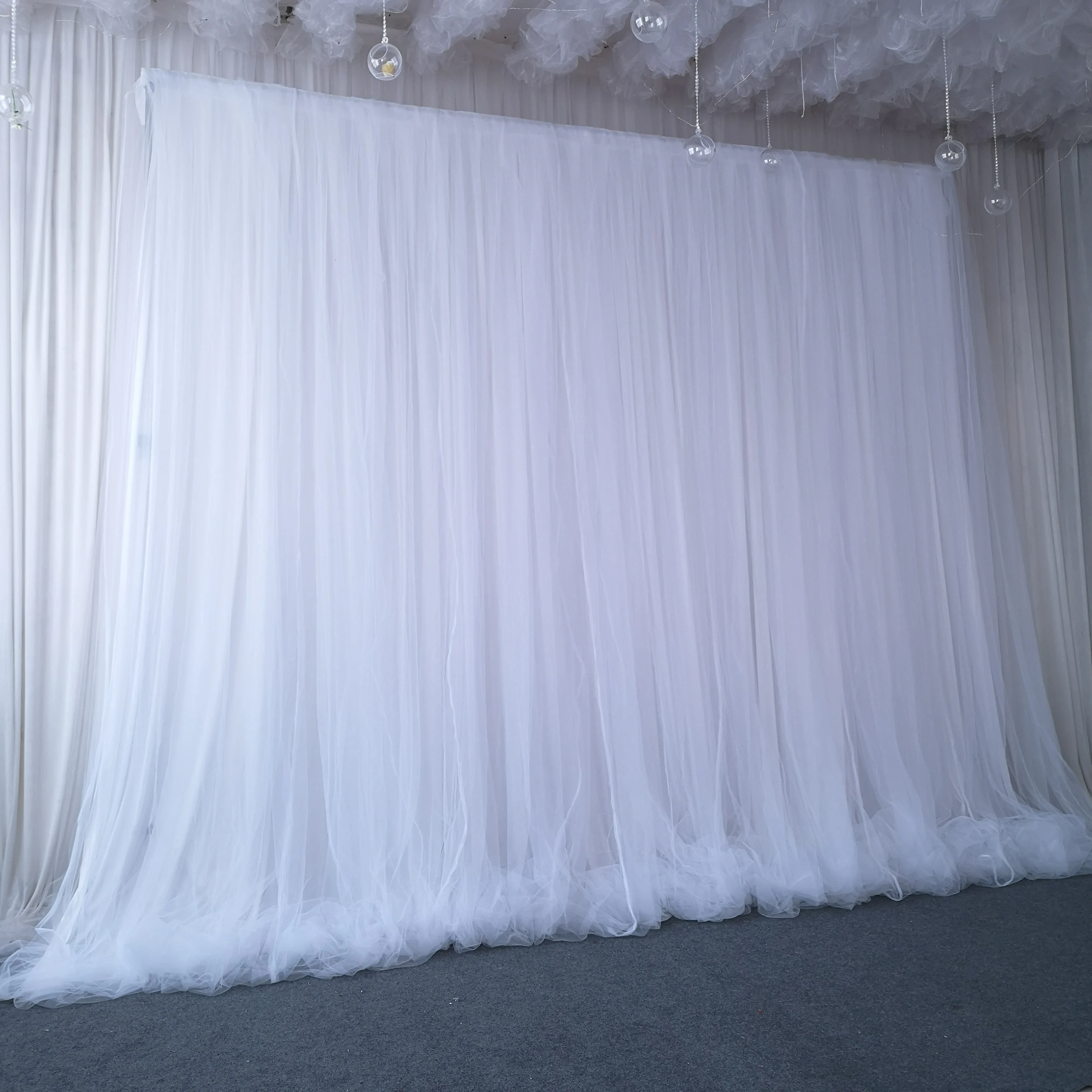 Wedding stage netting background gauze drape curtain decoration birthday scene layout live