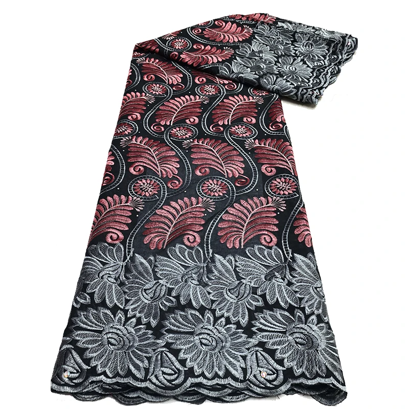 NI.AI High Quality 100% Cotton Lace Fabric African Cord Lace Embroidery Swiss Voile Lace Lafaya For Wedding Dress