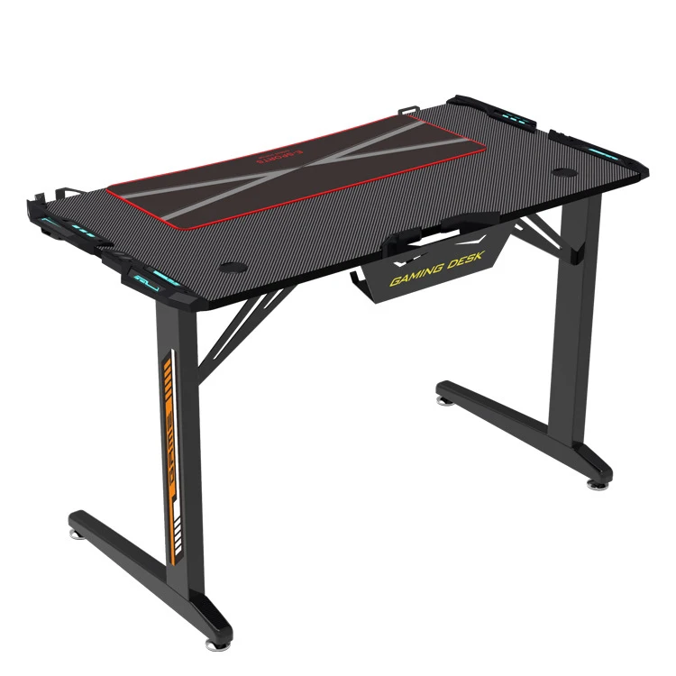 Travelcool Fashion Cool RGB Gaming Table Competitive Hotel Gaming Table Carbon Fiber Texture Anchor Computer Table