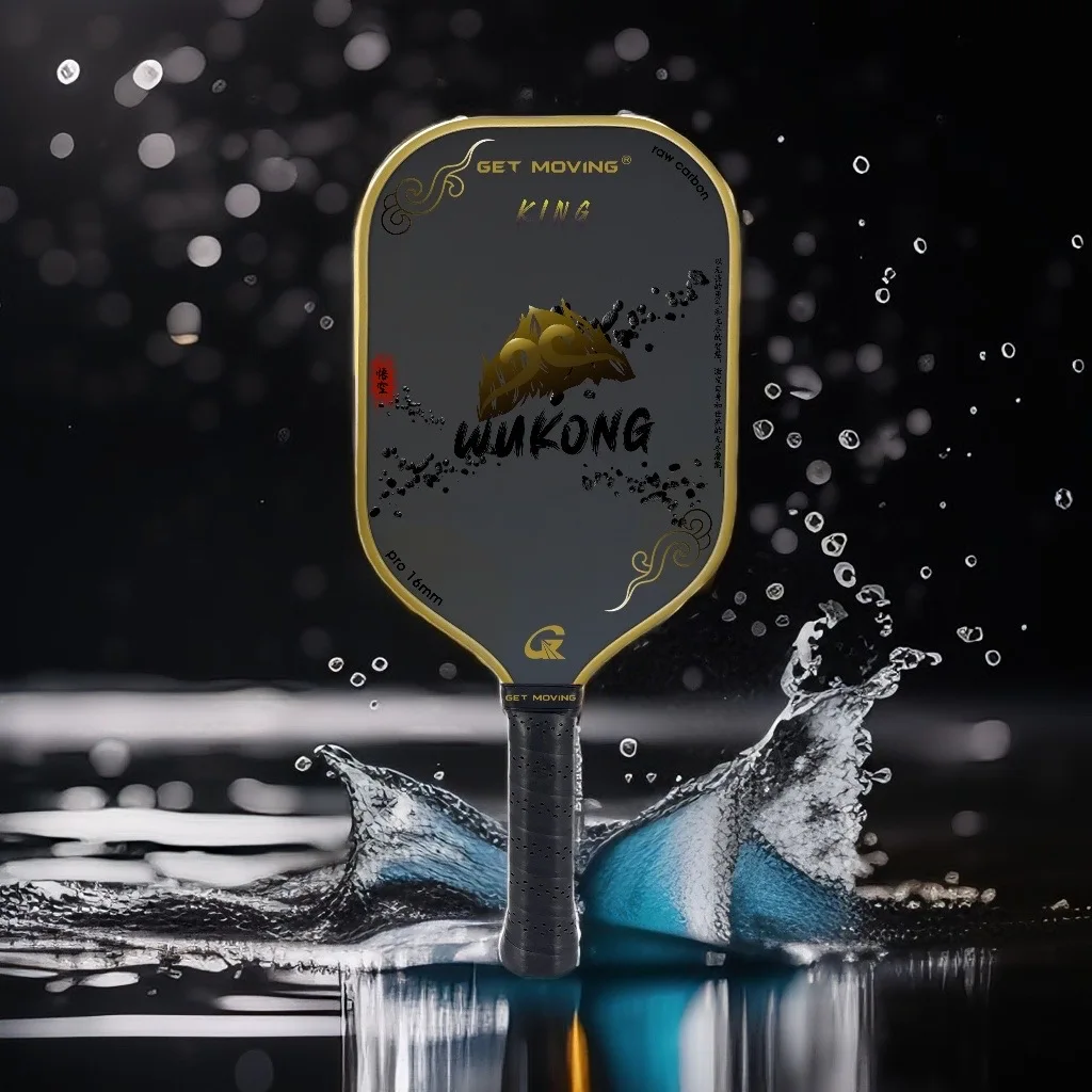 GET MOVING 16mm New WUKONG KING TPU Edge Guard PP T700 Carbon Fiber Vot Pickleball Racket Paddl Picklebal Paddle With Cover