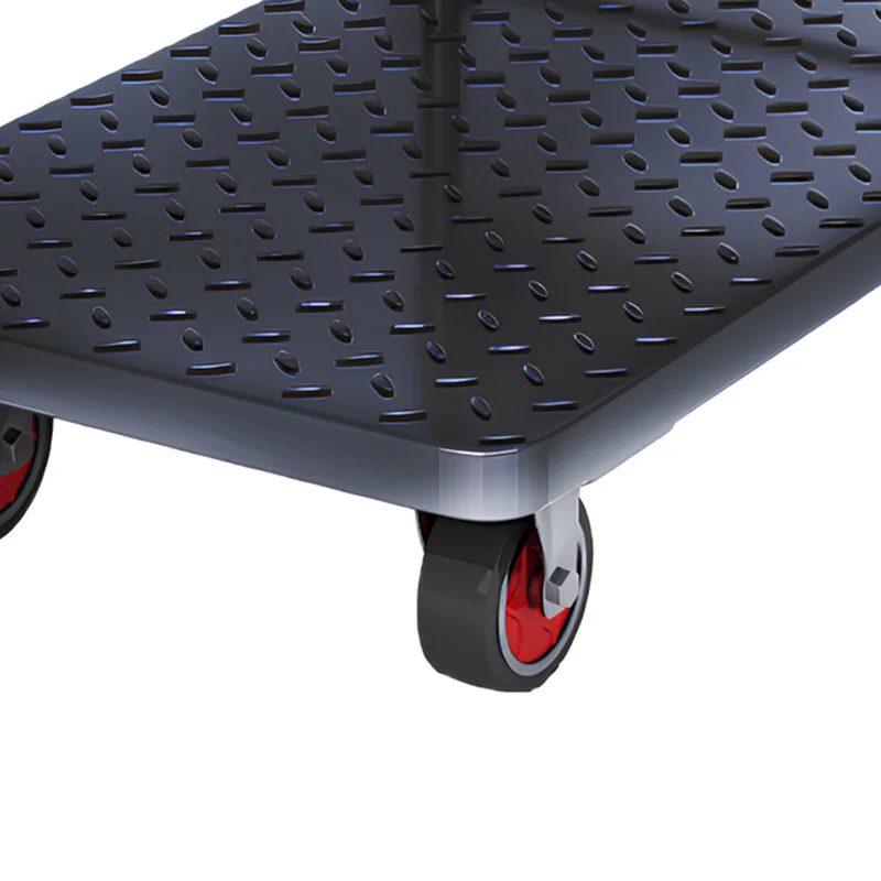 High quality Stainless steel folding trolley cargo handling car hotel concierge luggage mute push the cart