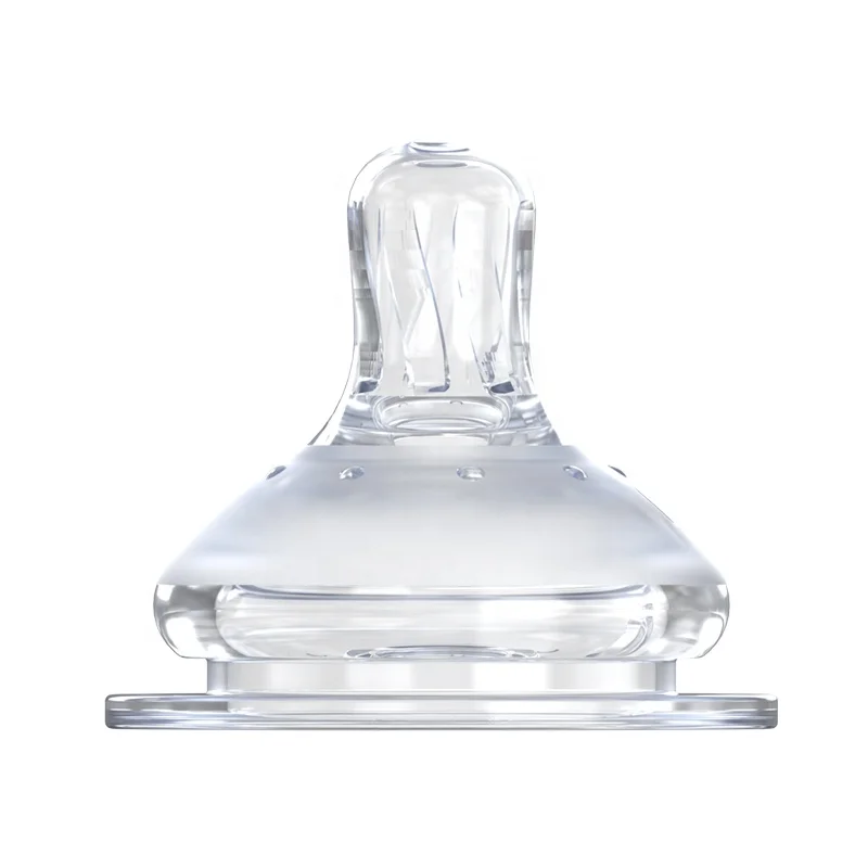 50mm caliber baby bottle replacement teat with multiple drop flow