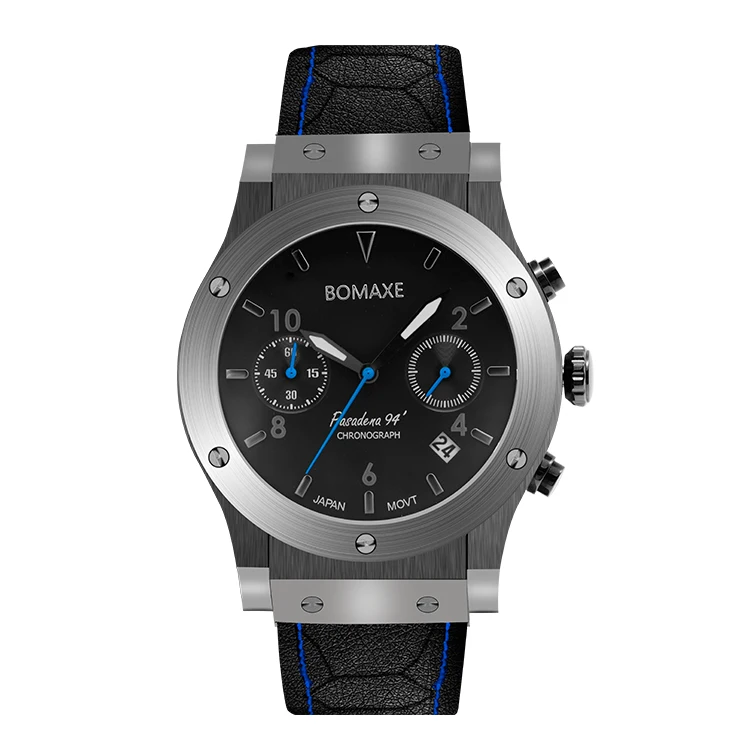 BOMAXE SA6059  Classic Men Luxury Brand Watches Black Stainless Steel Male Analog Clock 3 ATM Waterproof Quartz Men Wrist Watch