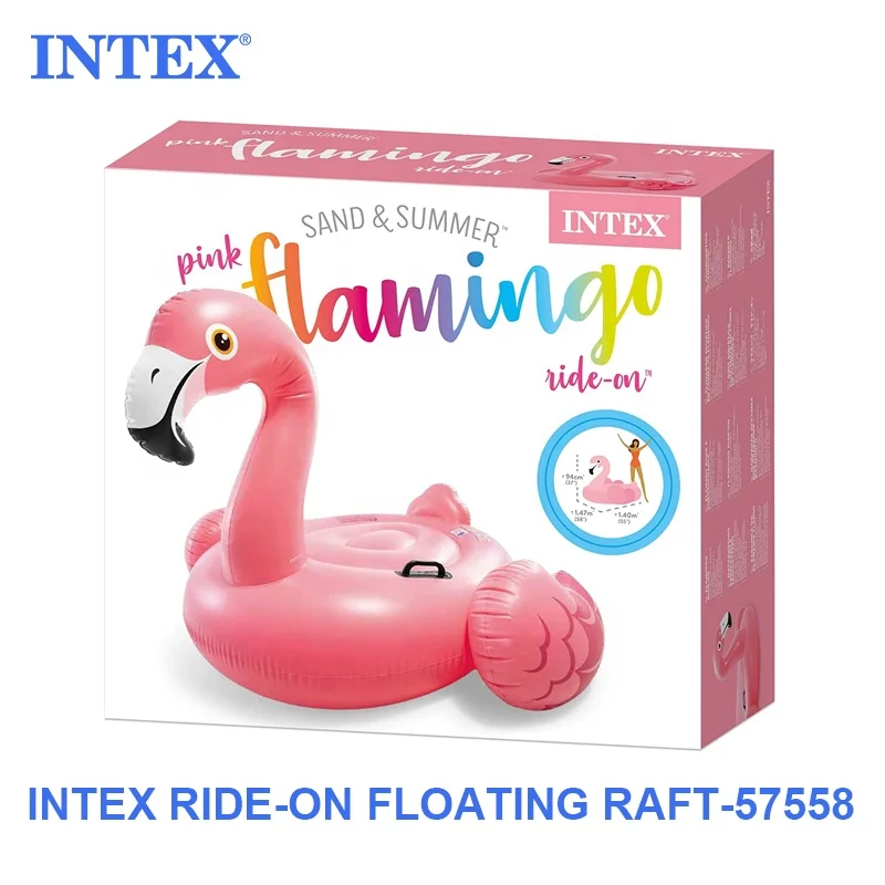 INTEX 57558 Wholesale Inflatable Pool Ride-on Mega Swimming Pool lsland Flamingo adult Pool Float