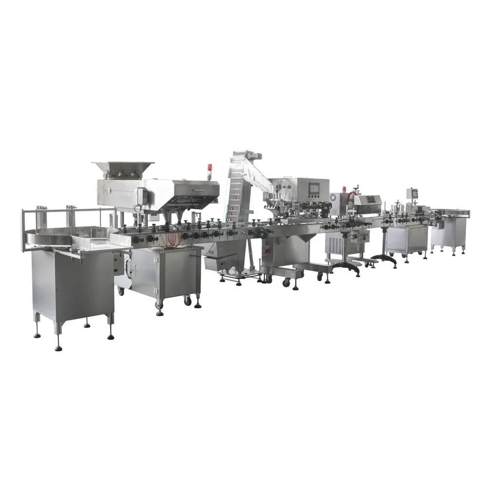 
Automatic pill capsule tablet and softgel counting and filling line counting and packing machine 
