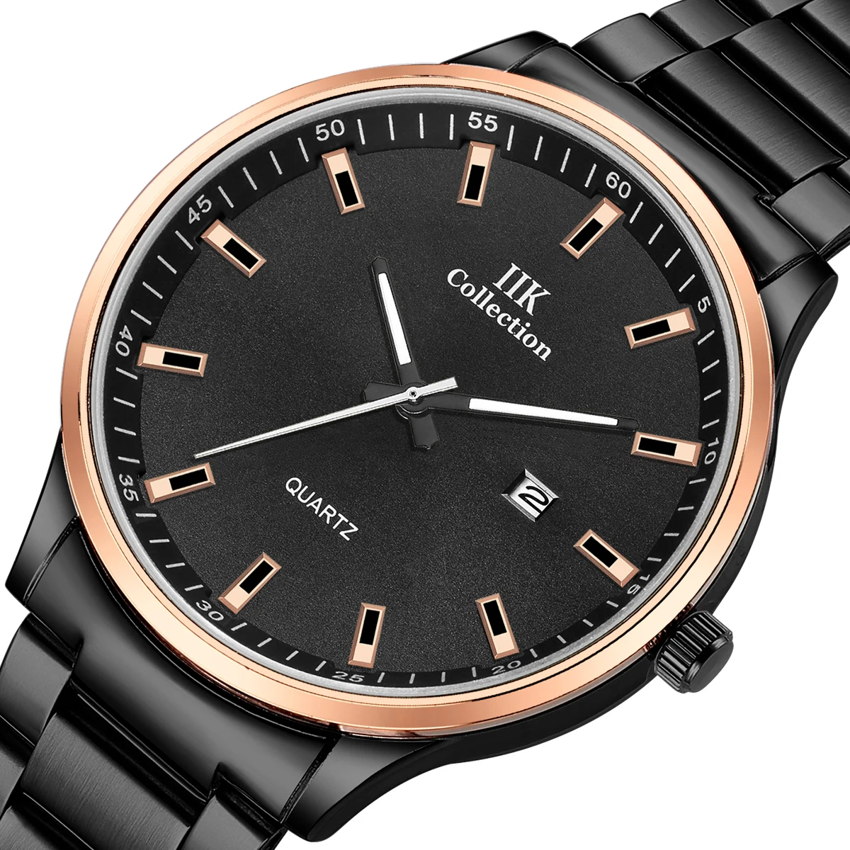 IIK Watch Gent Simple Black Dial 3Atm Ultra Thin Quartz Watch Relojes Hombre Wrist Watches For Men