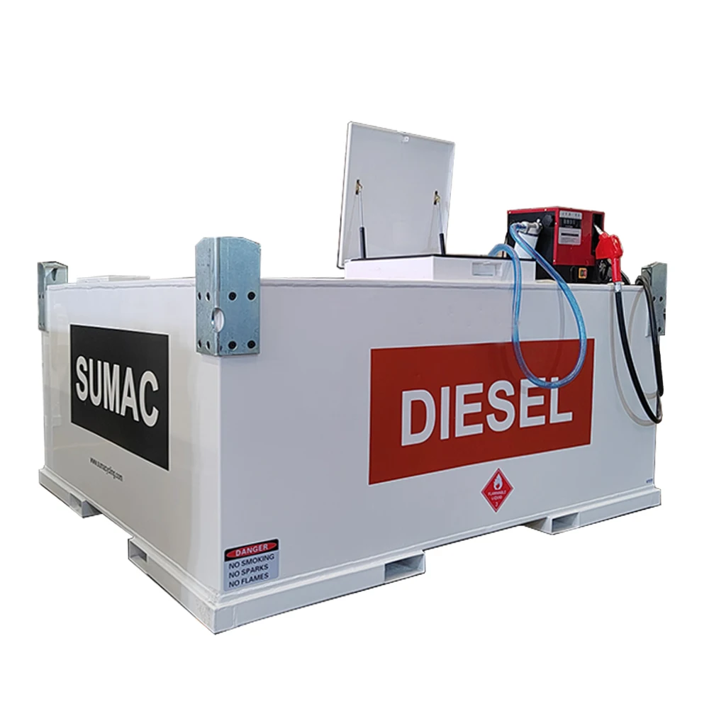 Sumac Cube Transfer 1000L-10000L Carbon Steel Fuel Tank with pump Auto Nozzle 4M Hose Diesel Gasoline Tank Sale For Australia