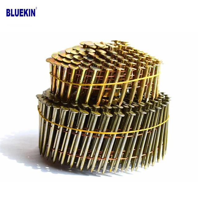 High Quality Factory Collated Coil Nails High Standard 1 1/4 Inch 15 Degree Big Head Coil Roofing Nail