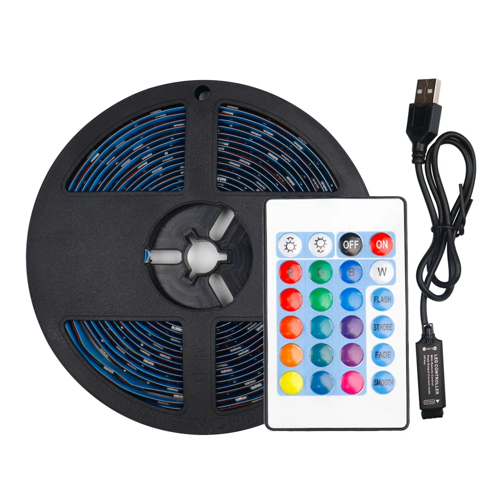 Водонепроницаемая светодиодная лента с 24 кнопками 5 В 2 м 3 5050 RGB