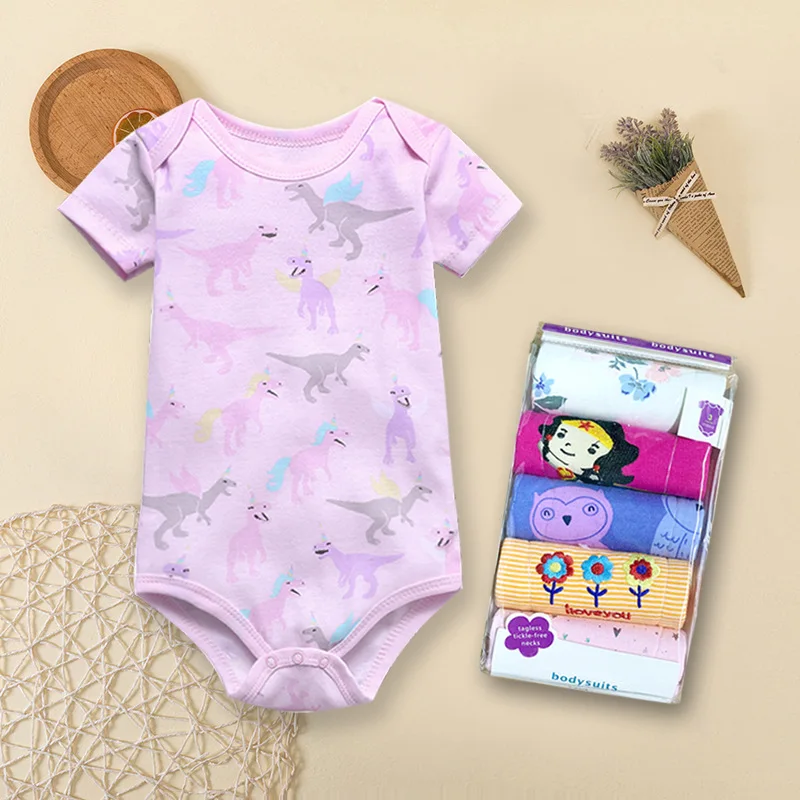 Baby Clothing Baby Boy Baby Girl Bodysuit Shortsleeves Summer Romper Clearance Sale Wholesale Cotton Infant Clothes