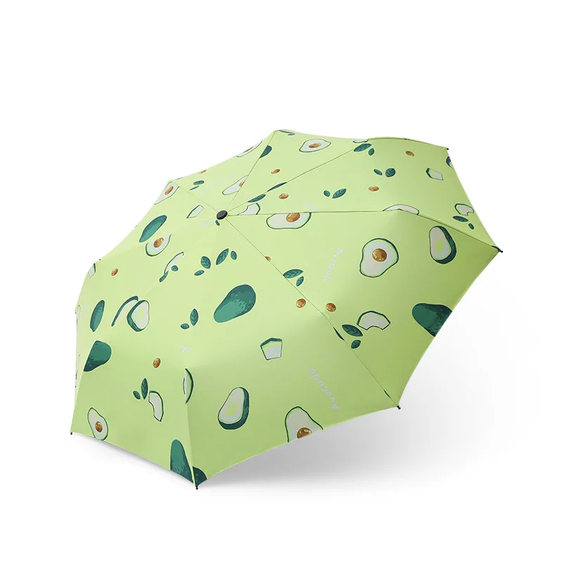 Hot Sale High Quality Umbrella Windproof 3 Fold Uv Block Sun Fruits Umbrella Custom Logo Print Sunny Rain Umbrella