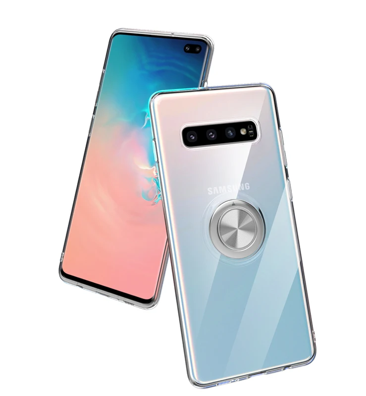 Автомобильный Магнитный чехол-подставка для телефона huawei p20 p30 mate20 honor v20, чехлы с покрытием, прозрачный чехол-держатель с кольцом на палец