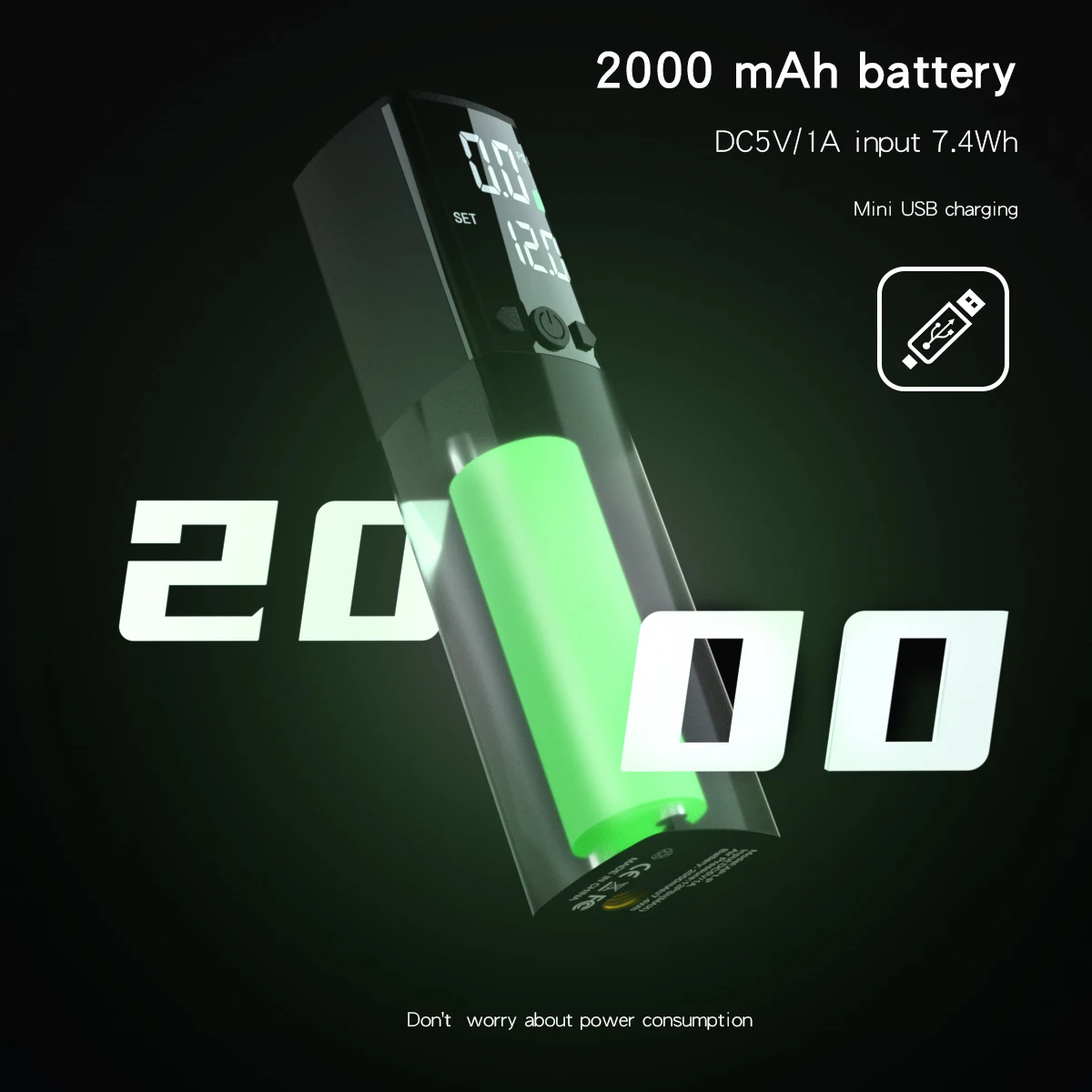 2000mAh Car Air Compressor 3.7V 140PSI Electric Wireless Portable Tire Inflator Pump for Motorcycle Bicycle Boat AUTO Tyre Balls