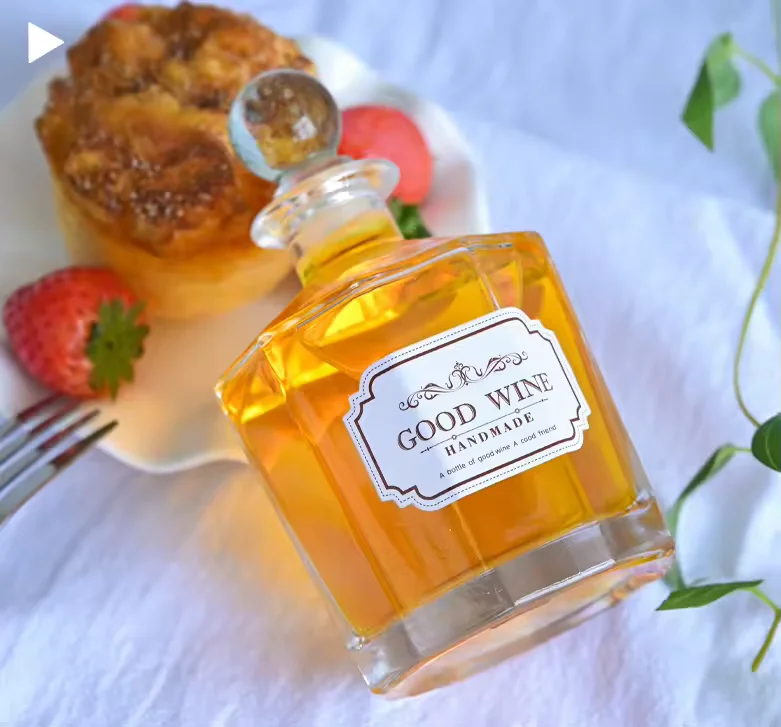 custom fruit wine high-grade self-brewing gift bottle 500ml 700ml spirits liquor gin vodka brandy whisky  glass bottle