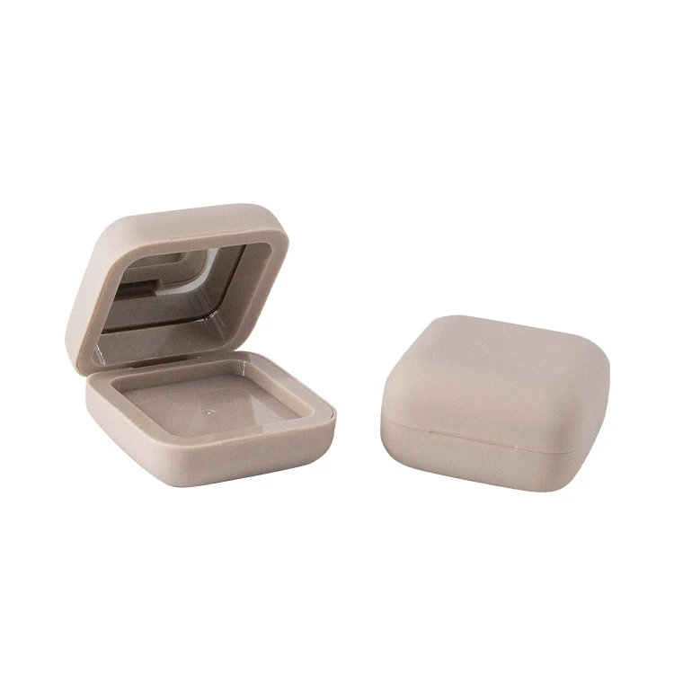 Plastic single eyeshadow palette container magnet empty blush compact powder case