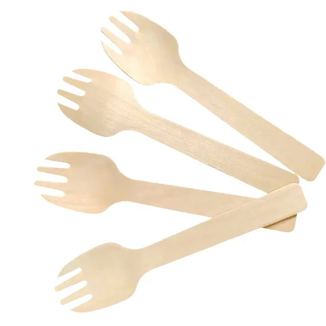 
Promotion wooden cutlery 105mm 160mm dispos mini wood spork 