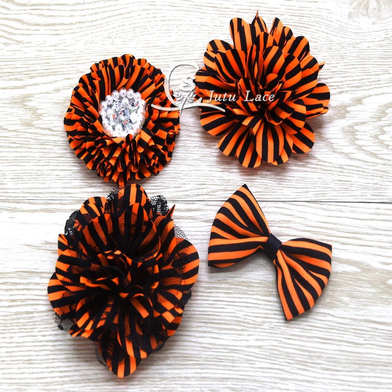 2019 Newest pearl center layer artificial flower with beads- handmade lace/ rhinestone center flowers for Halloween