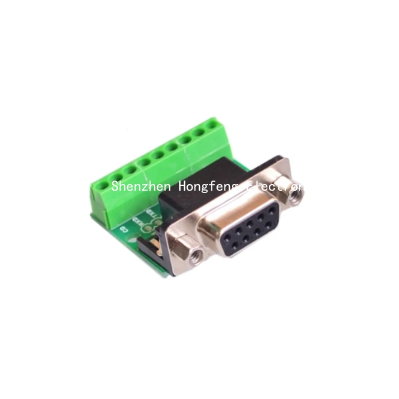 DB9 male female adapter screw wiring terminal 9-pin 9-hole RS232 RS485 conversion board