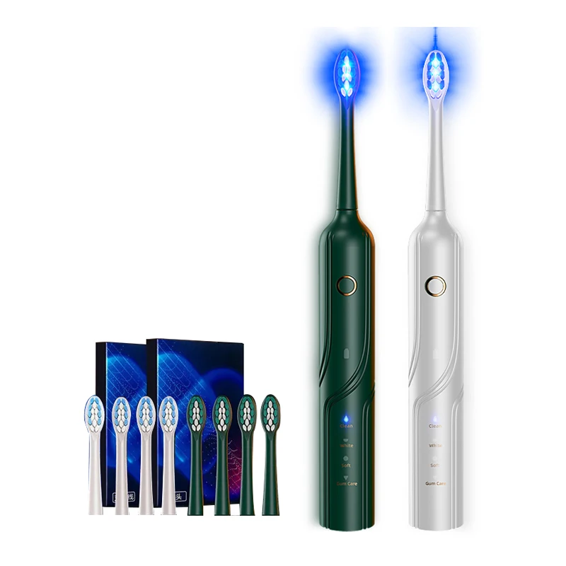 LULA Rechargeable Sonic Toothbrush LED Blue Light Teeth Whitening Electric Toothbrush With Smart Pressure Sensor